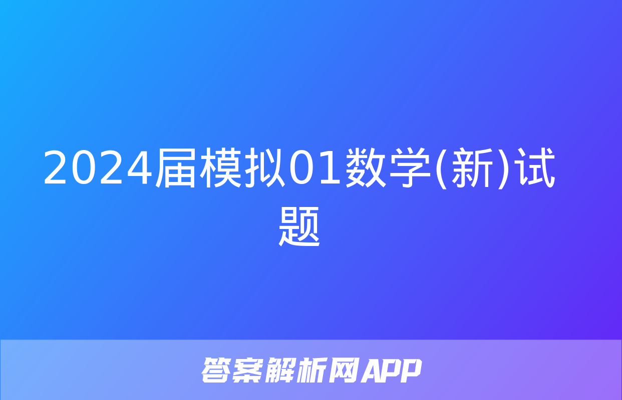 2024届模拟01数学(新)试题