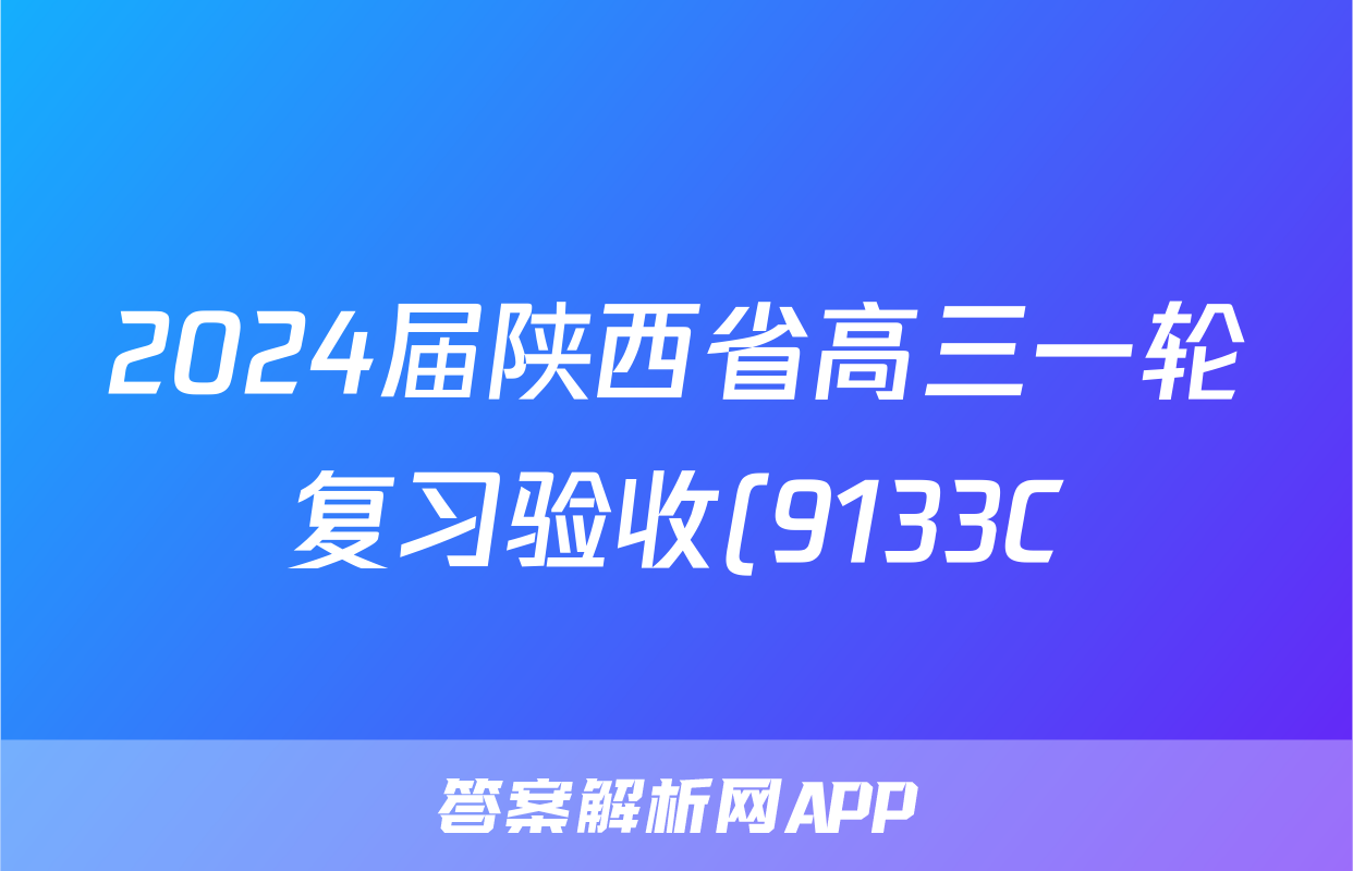 2024届陕西省高三一轮复习验收(9133C)理科数学答案