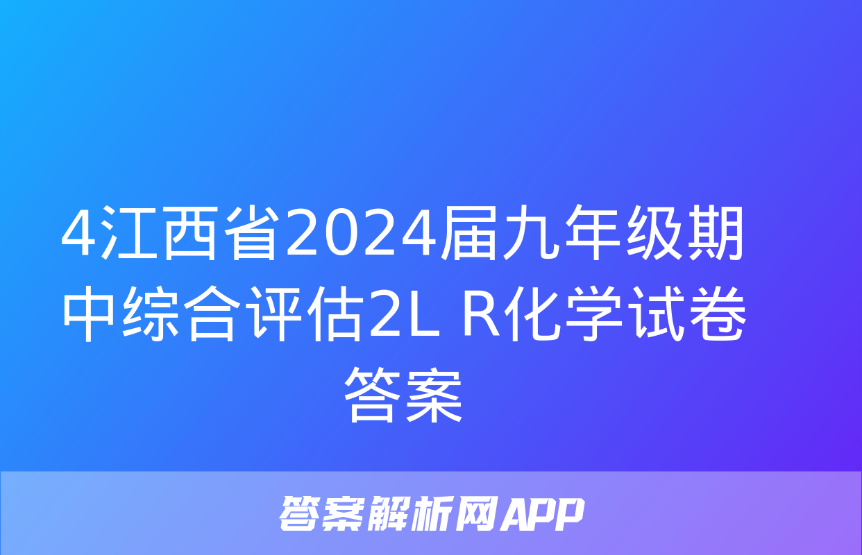 4江西省2024届九年级期中综合评估2L R化学试卷答案